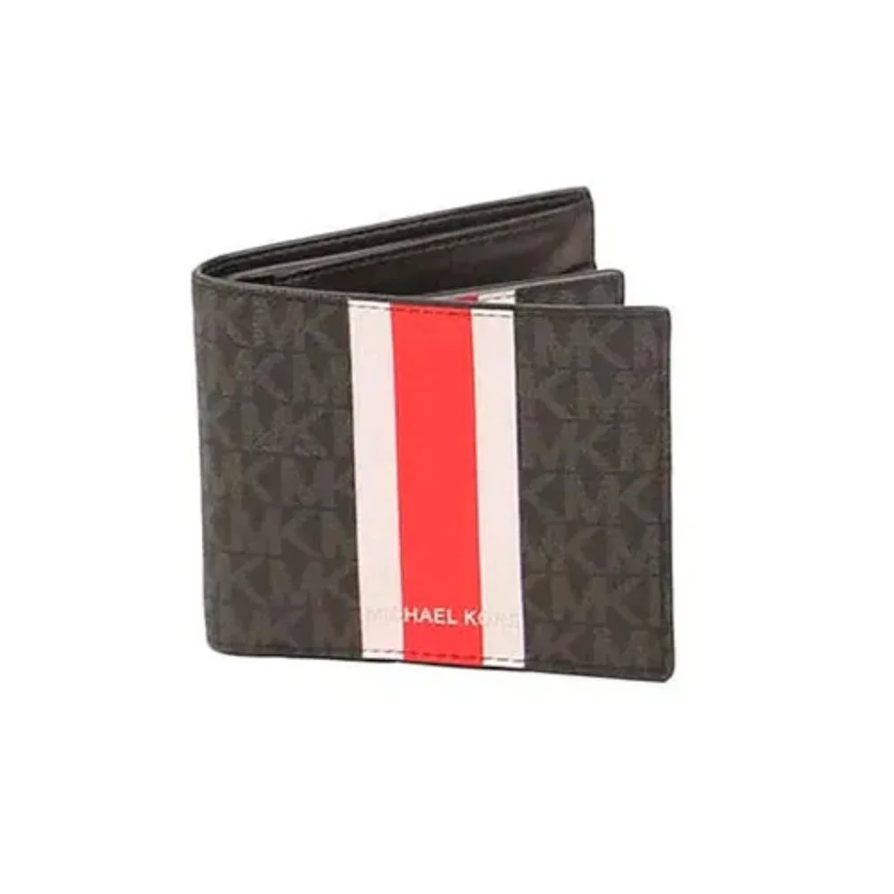 S Michael Kors Billfold Wallet Box Set Black Flame Red Logo 36H1LGFF1B